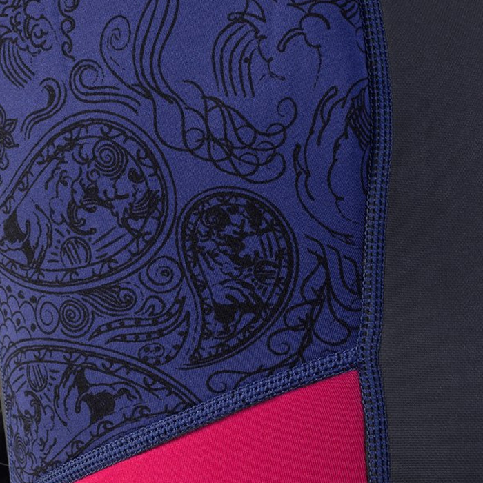 2025 Gul Womens Response 3/2mm Back Zip Wetsuit RE1319-C1 - Navy / Paisley